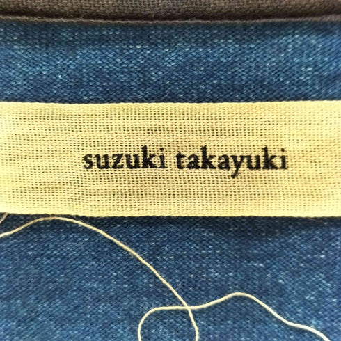 スズキタカユキ suzuki takayuki インディゴクルーネックTシャツ レディース