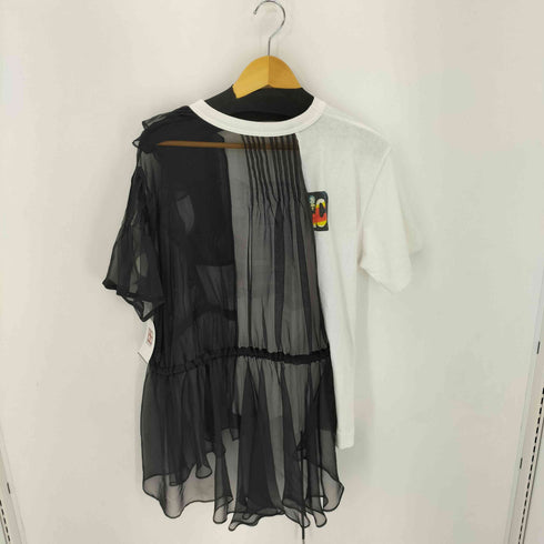 サカイ Sacai 20SS FUNKADELICシフォンドッキングアシンメトリーTシャツ レディース JPN:2