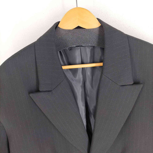 ザラ ZARA ストライプ柄 ロングチェスターコート メンズ import:L