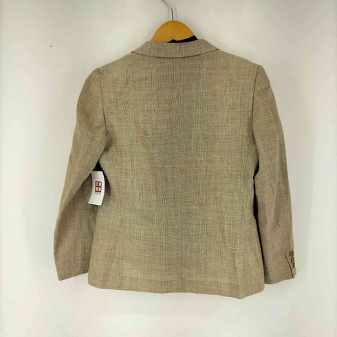 ブルックスブラザーズ BROOKS BROTHERS 90-00S リネン混 チェックダブルテーラードジャケット レディース 9A3