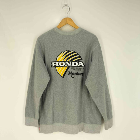ヘルレイザー HELLRAZOR ×HONDA MONKEY EMBLEM LOGO CREWNECK モンキー エンブレムロゴ クルーネックスウェット メンズ import:L