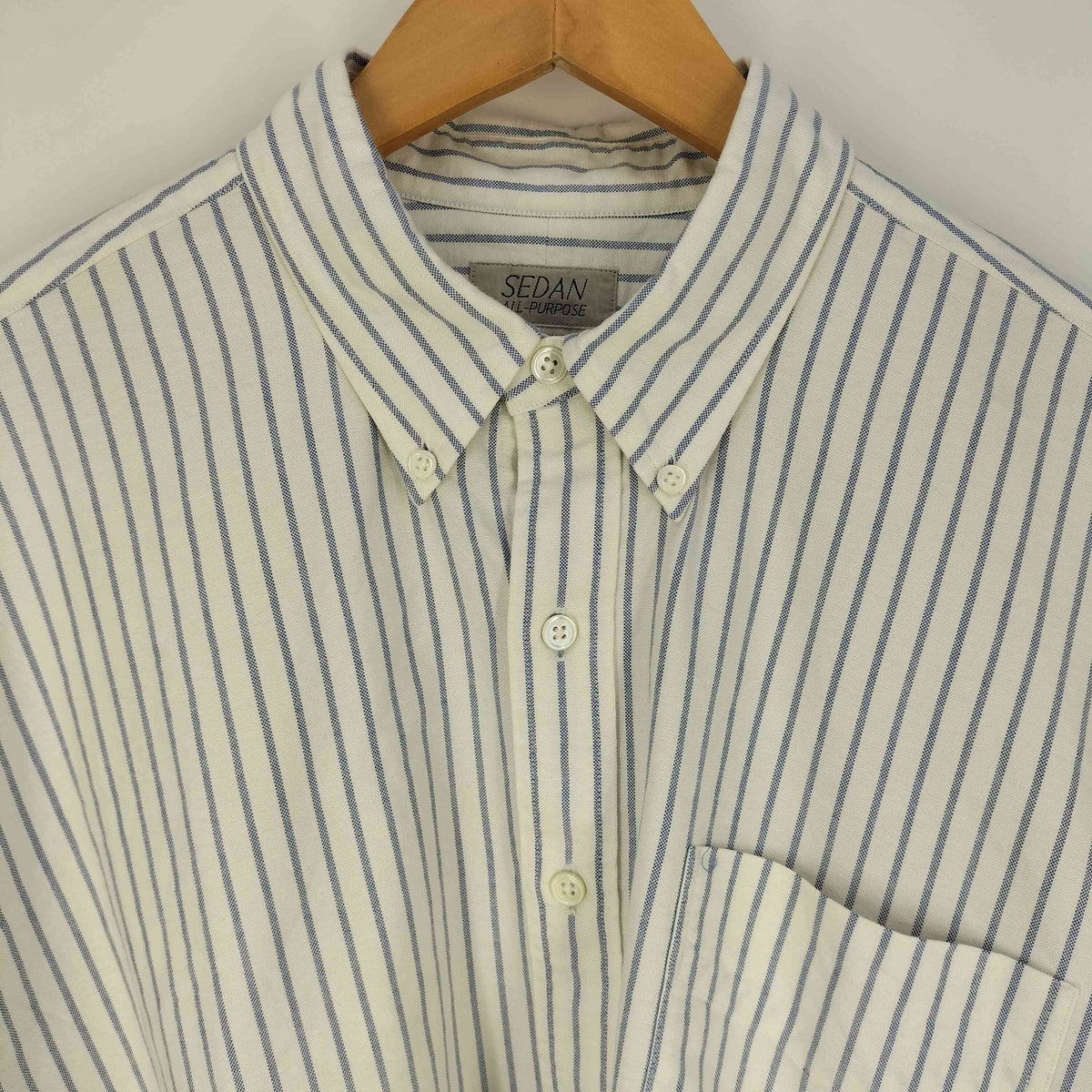 セダンオールパーパス SEDAN ALL-PURPOSE Oxford Stripe Big BD Shirt オックスフォードストライプビ –  ブランド古着買取販売バズストア