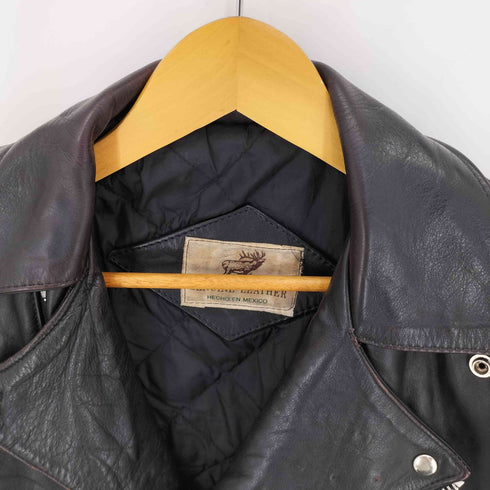 GENUINE LEATHER MADE IN MEXICO リアルレザーライダースジャケット メンズ import:S