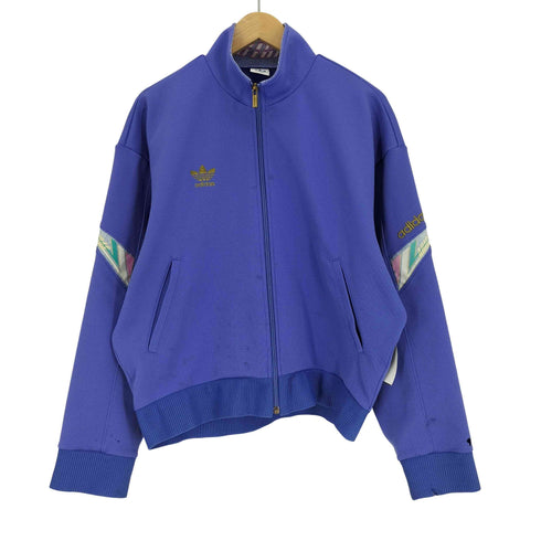 アディダス adidas 90S デサント製 トレフォイルロゴ 刺繍 ジップアップ トラックジャケット ジャージ メンズ import:L