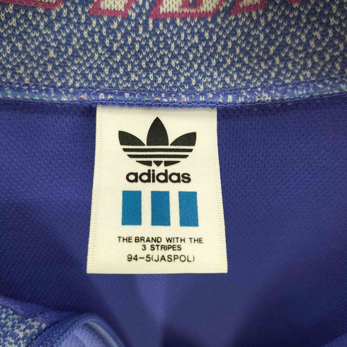 アディダス adidas 90S デサント製 トレフォイルロゴ 刺繍 ジップアップ トラックジャケット ジャージ メンズ import:L