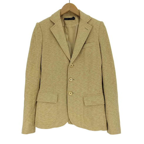 ラルフローレン RALPH LAUREN シルク混 コットン ヘリンボーン 3B テーラードジャケット レディース 0