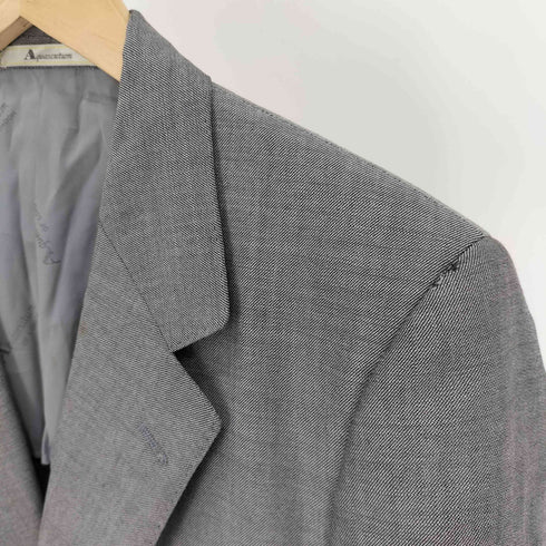 アクアスキュータム AQUASCUTUM 銀ボタン モヘア 混 ウール 2B テーラードジャケット メンズ