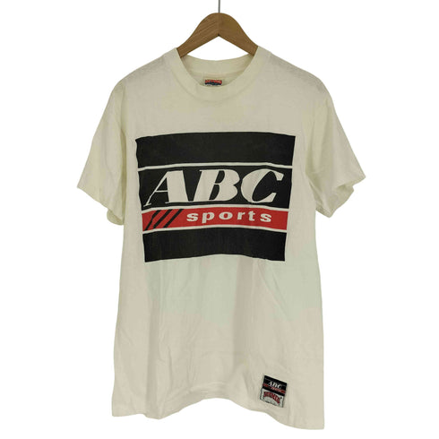 ナツメグ NUTMEG 90S USA製 ABC Sports プリント S/S Tシャツ シングルステッチ メンズ import:M
