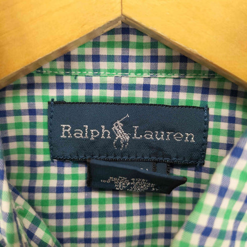 ラルフローレン RALPH LAUREN チェック柄ポニー刺繍オックスフォードシャツ メンズ JPN:M