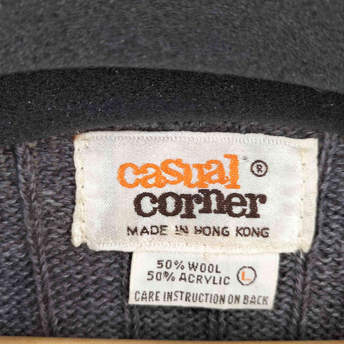 casual corner ウールアクリル マルチカラー3Dニットベスト 長リブ レディース import:L