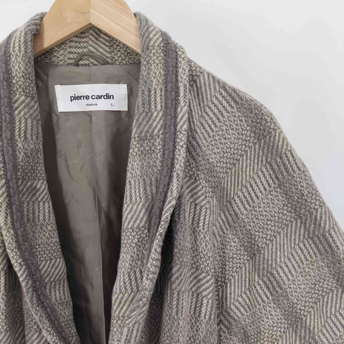 ピエールカルダン pierre cardin 総柄 ウエストベルト ショールカラー ガウンコート レディース import:L