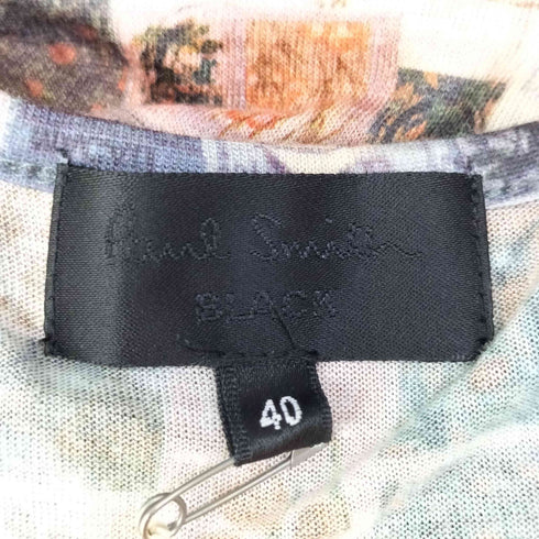 ポールスミスブラック Paul Smith BLACK 切手柄 フロント リボン ノースリーブ トップス レディース JPN:40