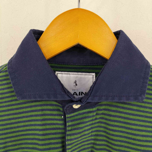 ALAIN VINTAGE MADE IN ITALY フロントロゴワッペン 猫目ボタンラガーシャツ メンズ JPN:M