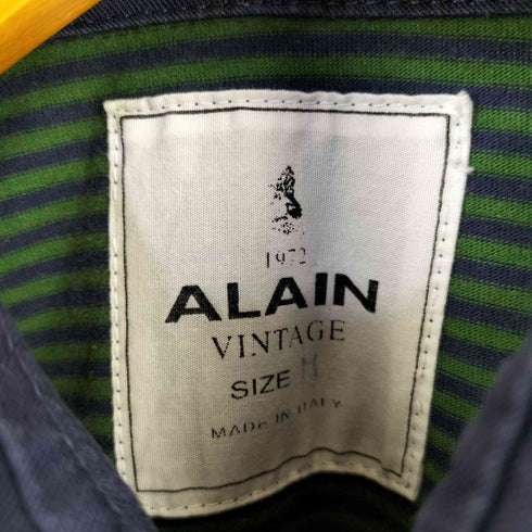 ALAIN VINTAGE MADE IN ITALY フロントロゴワッペン 猫目ボタンラガーシャツ メンズ JPN:M
