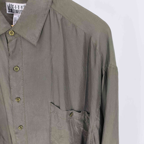 90-00S CITY STREETS シルク L/S シャツ メンズ import:L