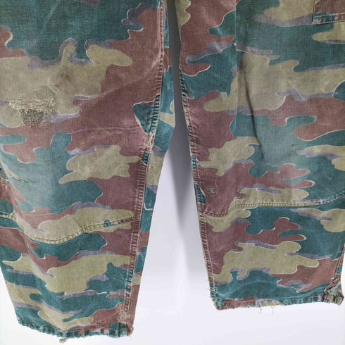 ベルギーアーミー Belgian army 50S M-58 1st Jigsaw camo Field Over Pants ABL ジグソーカモ ボタンフライ カーゴパンツ 58年製 メンズ