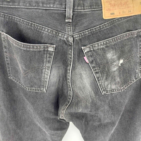 リーバイス Levis 90S USA製 501 ボタン裏553刻印 サンベニート工場 Rタブ 後染め ブラック デニム パンツ 98年製 メンズ W31 L34