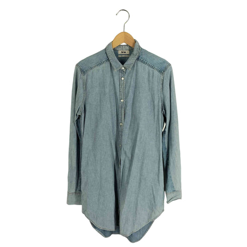 アクネ Acne pop classics スナップボタン オーバーサイズ デニムシャツ レディース 38