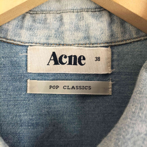 アクネ Acne pop classics スナップボタン オーバーサイズ デニムシャツ レディース 38