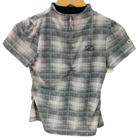 ハーフジップチェックカットソー レディース import:M