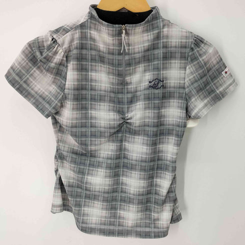 ハーフジップチェックカットソー レディース import:M