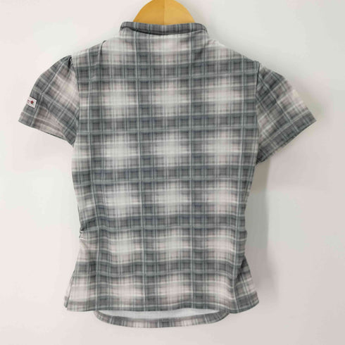 ハーフジップチェックカットソー レディース import:M