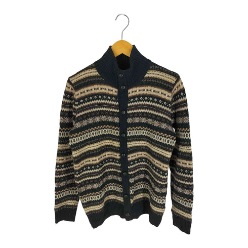 ユニクロ UNIQLO old ノルディック柄 モックネック 胡桃ボタン ニットカーディガン メンズ JPN:M