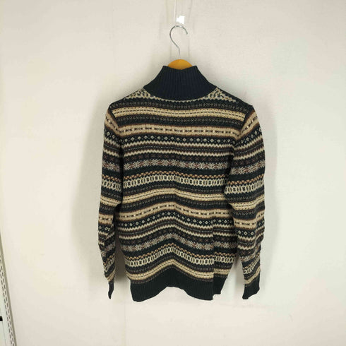 ユニクロ UNIQLO old ノルディック柄 モックネック 胡桃ボタン ニットカーディガン メンズ JPN:M