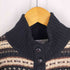 ユニクロ UNIQLO old ノルディック柄 モックネック 胡桃ボタン ニットカーディガン メンズ JPN:M