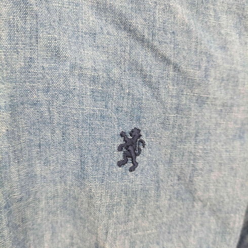 ジムフレックス GYMPHLEX INDIGO DYED YARN ロゴ刺繍 ボタンダウンシャツ レディース 12