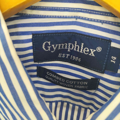 ジムフレックス GYMPHLEX COMBED COTTON ロゴ刺繍 ストライプ ボタンダウンシャツ レディース 14