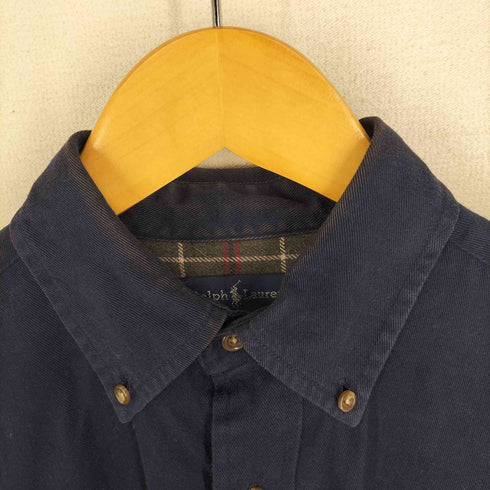 ラルフローレン RALPH LAUREN 裏地チェック 切替 ポニー刺繍 ポケット BD 長袖シャツ メンズ JPN:L