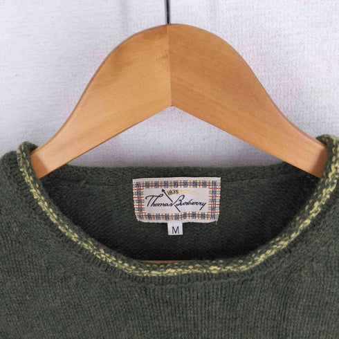 トーマスバーバリー Thomas Burberry ウール100 ステッチ クルーネックニット メンズ JPN:M