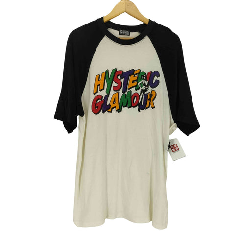 ヒステリックグラマー HYSTERIC GLAMOUR パイル地フロントロゴデザインラグランTシャツ メンズ FREE