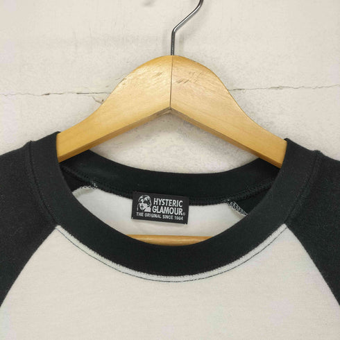 ヒステリックグラマー HYSTERIC GLAMOUR パイル地フロントロゴデザインラグランTシャツ メンズ FREE