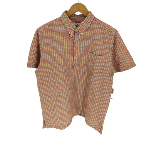 New Basic BELLE MAISON チェック シアサッカー B.D プルオーバー シャツ メンズ JPN:L