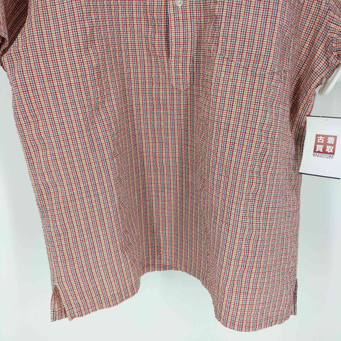 New Basic BELLE MAISON チェック シアサッカー B.D プルオーバー シャツ メンズ JPN:L