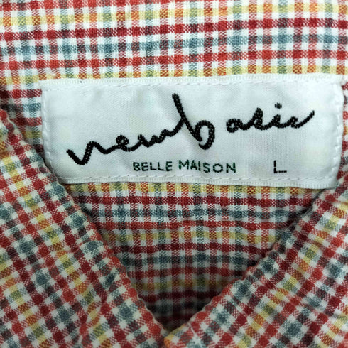 New Basic BELLE MAISON チェック シアサッカー B.D プルオーバー シャツ メンズ JPN:L