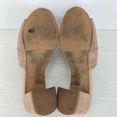 トッズ TOD’S Double T Suede Slide Sandals スエードサンダル レディース 37