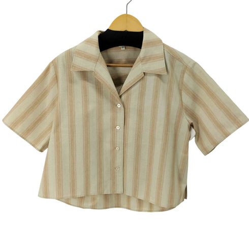 マウジー moussy STRIPED OPEN SHIRT リネン調 レディース FREE