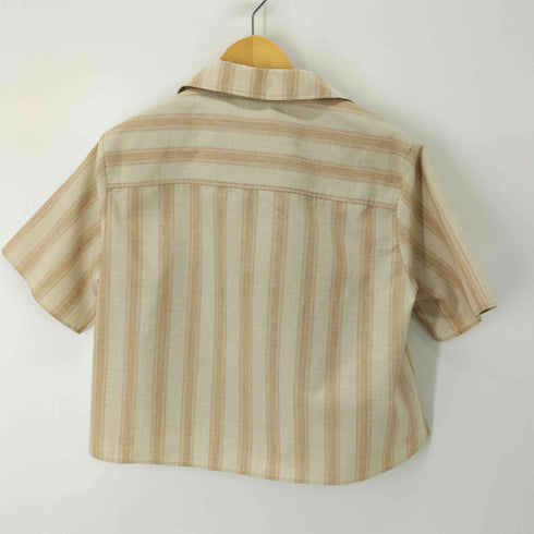 マウジー moussy STRIPED OPEN SHIRT リネン調 レディース FREE