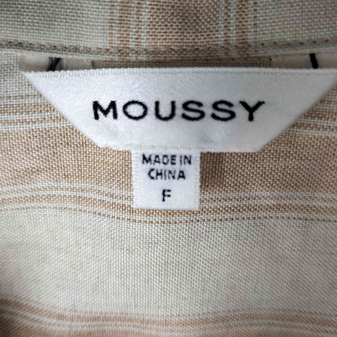 マウジー moussy STRIPED OPEN SHIRT リネン調 レディース FREE