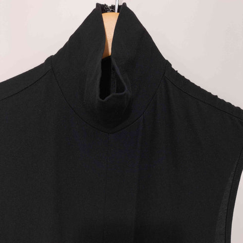 ヨウジヤマモトファム Yohji Yamamoto FEMME 2019SS 変型 ハイネック ノースリーブ ドレープ コットンワンピース レディース JPN:2