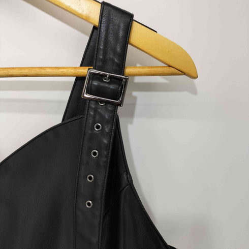 ケモノ KEMONO 2021AW Faux Leather Asymmetry Bustier Onepiece シンセティックレザーワンピース レディース FREE