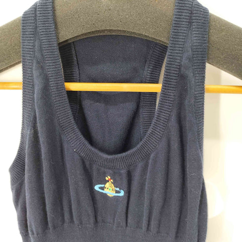 ヴィヴィアンウエストウッド Vivienne Westwood オーブ刺繍 ノースリーブニットワンピース レディース