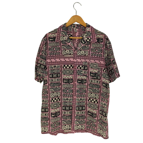 BINDU Indian cotton pattern S/S シャツ 総柄 インディアンコットン パターン アロハシャツ オープンカラーシャツ メンズ import:XL