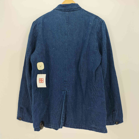 ナイジェルケーボン NIGEL CABOURN フロントポケット インディゴ ヘンプ キャンバス 4B ジャケット メンズ EUR:48