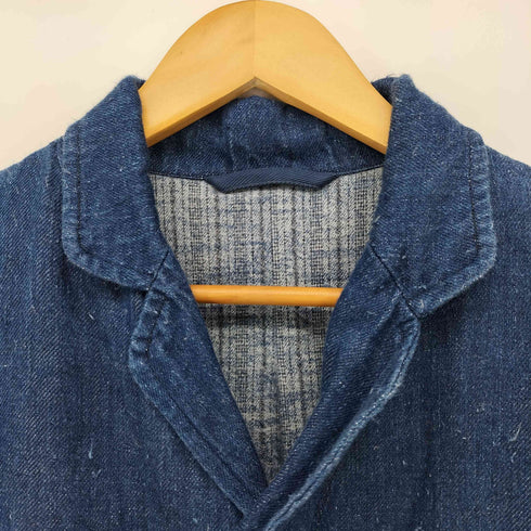 ナイジェルケーボン NIGEL CABOURN フロントポケット インディゴ ヘンプ キャンバス 4B ジャケット メンズ EUR:48