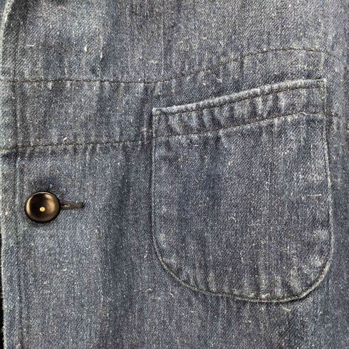 ナイジェルケーボン NIGEL CABOURN フロントポケット インディゴ ヘンプ キャンバス 4B ジャケット メンズ EUR:48