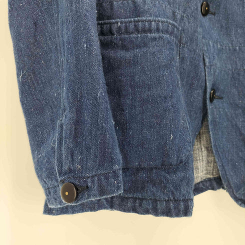 ナイジェルケーボン NIGEL CABOURN フロントポケット インディゴ ヘンプ キャンバス 4B ジャケット メンズ EUR:48